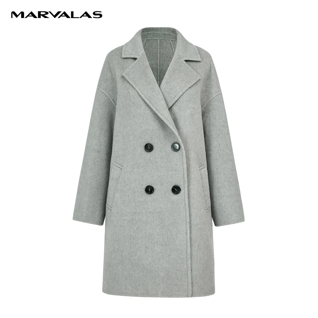 【专柜同款】M426302716曼德诗双排扣毛呢外套双面呢时尚冬季秋冬