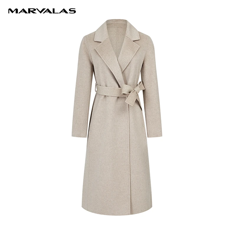 设计款纯色全羊绒毛呢大衣外套M432052