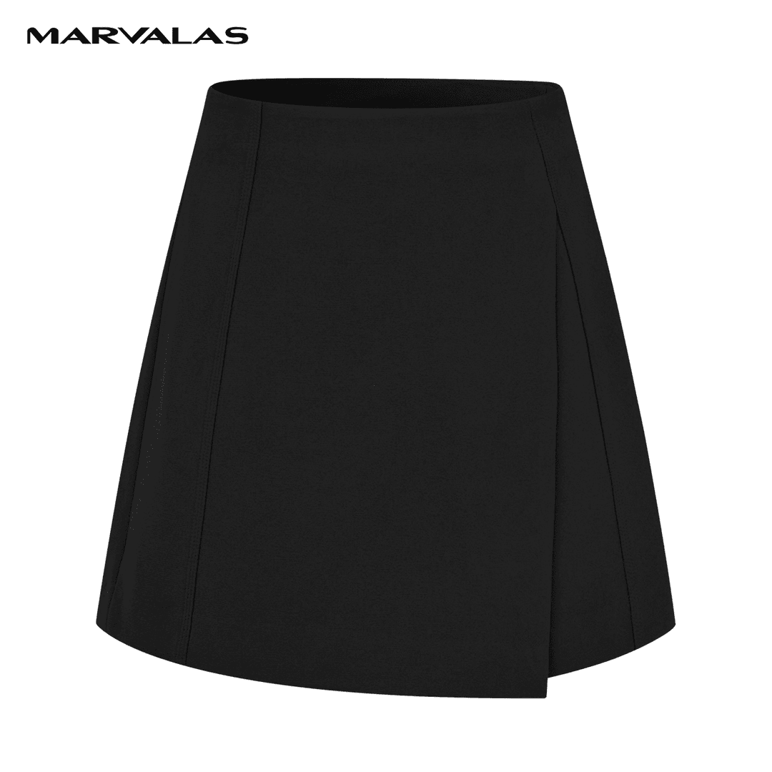 mam marvalas/曼德诗 【专柜同款】M101104185黑色高腰短裤2023春夏新款时尚纯