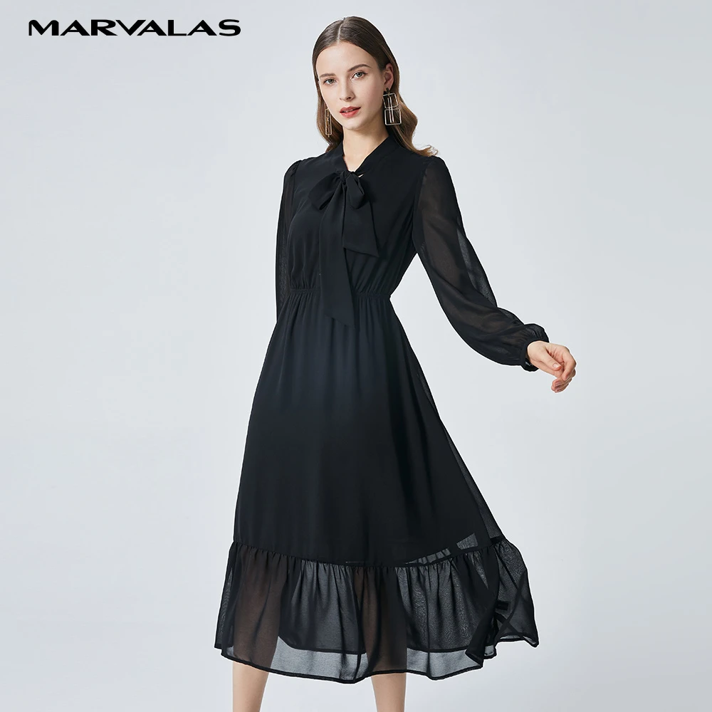 【小春子】纯色连衣裙春松紧腰时尚长裙530189-81224