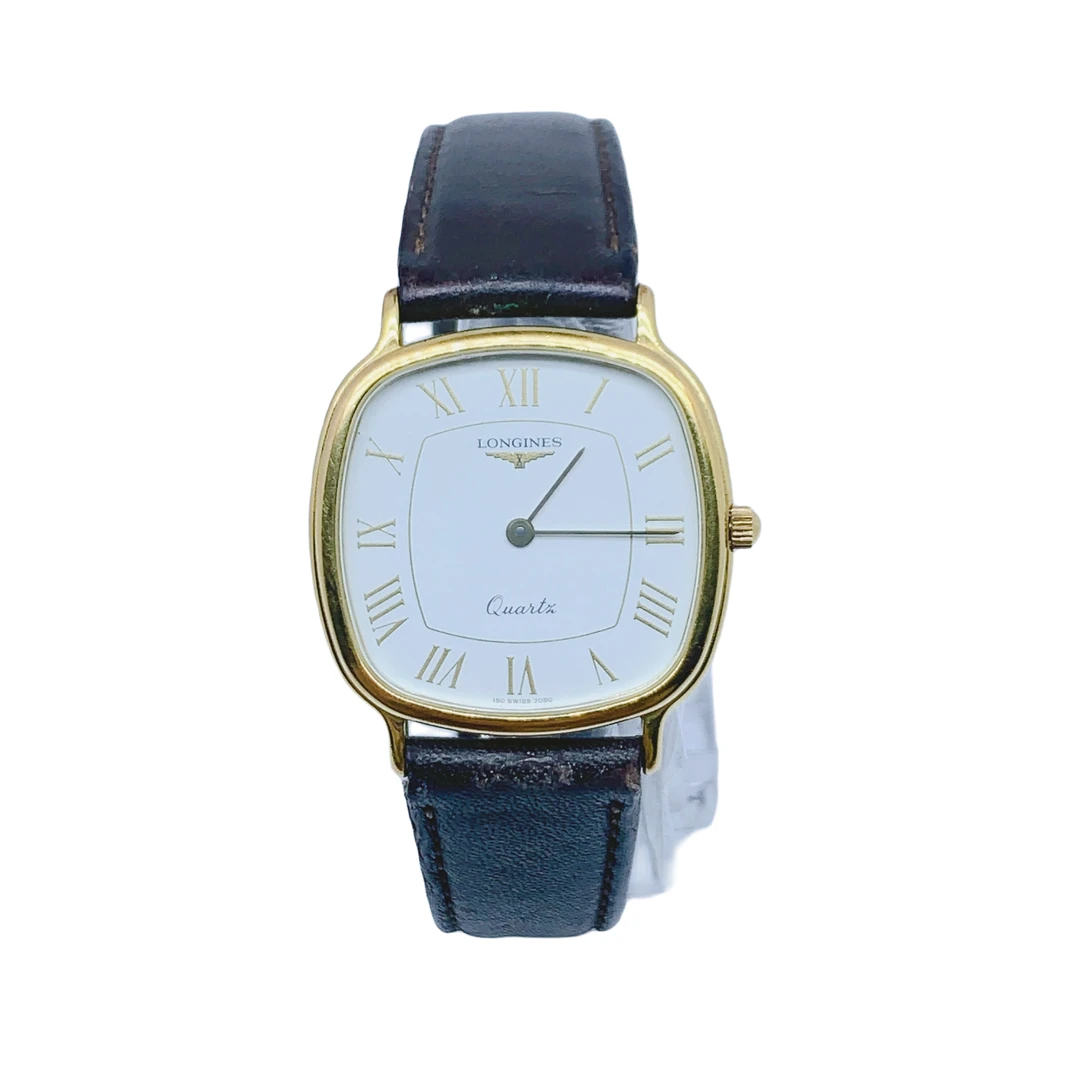 95新 Longines/浪琴 女士石英表/31*30方盘/表带扣钻后配/07655