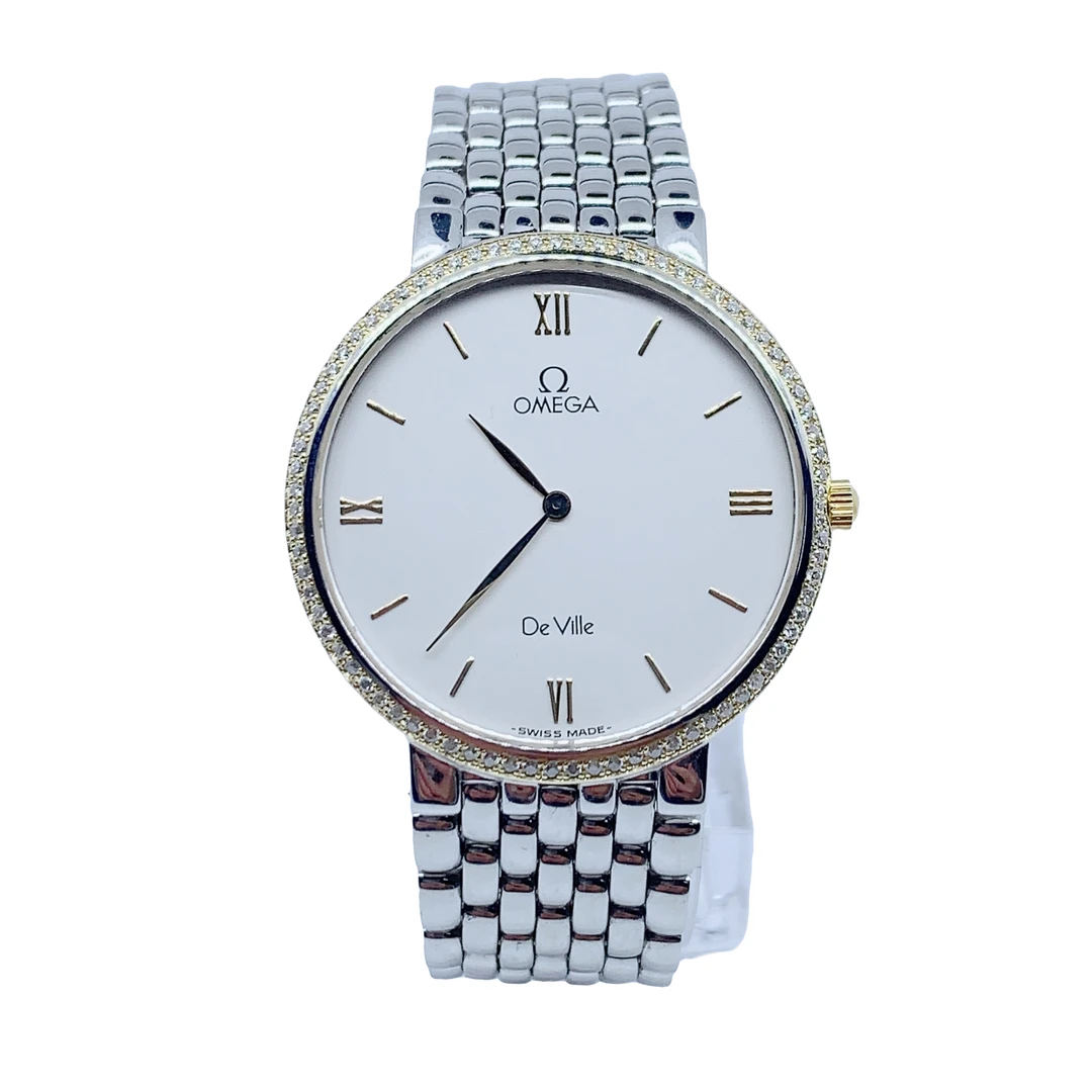 95新 Omega/欧米茄 01020/A蝶飞系列/女士石英腕表/32盘/后镶钻