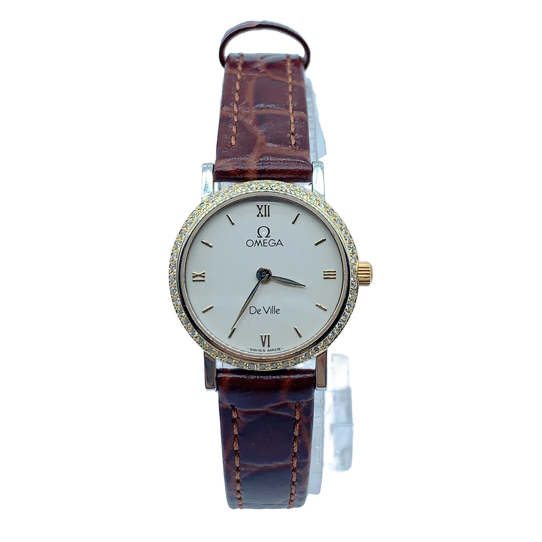 95新 Omega/欧米茄 07964/A碟飞女士石英腕表/23盘/带扣后配/后钻