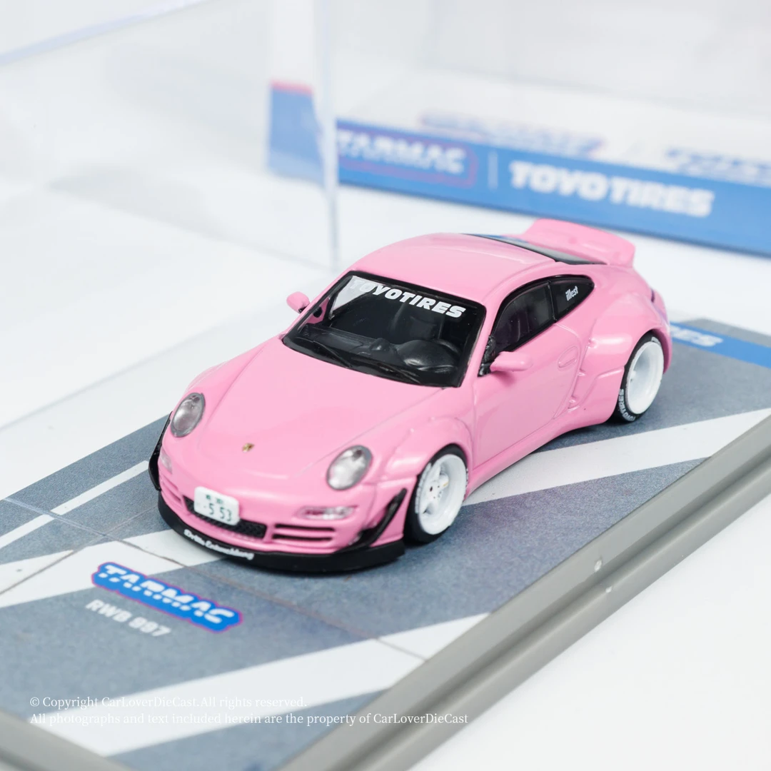 Tarmac Works 1:64 保时捷 Porsche 911 RWB 997粉色合金汽车模型