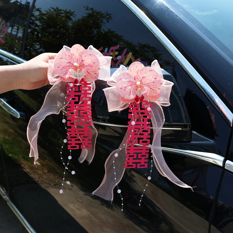 全套仿真花2024婚车装饰拉花新款结婚车头花车队主婚车车门门把手