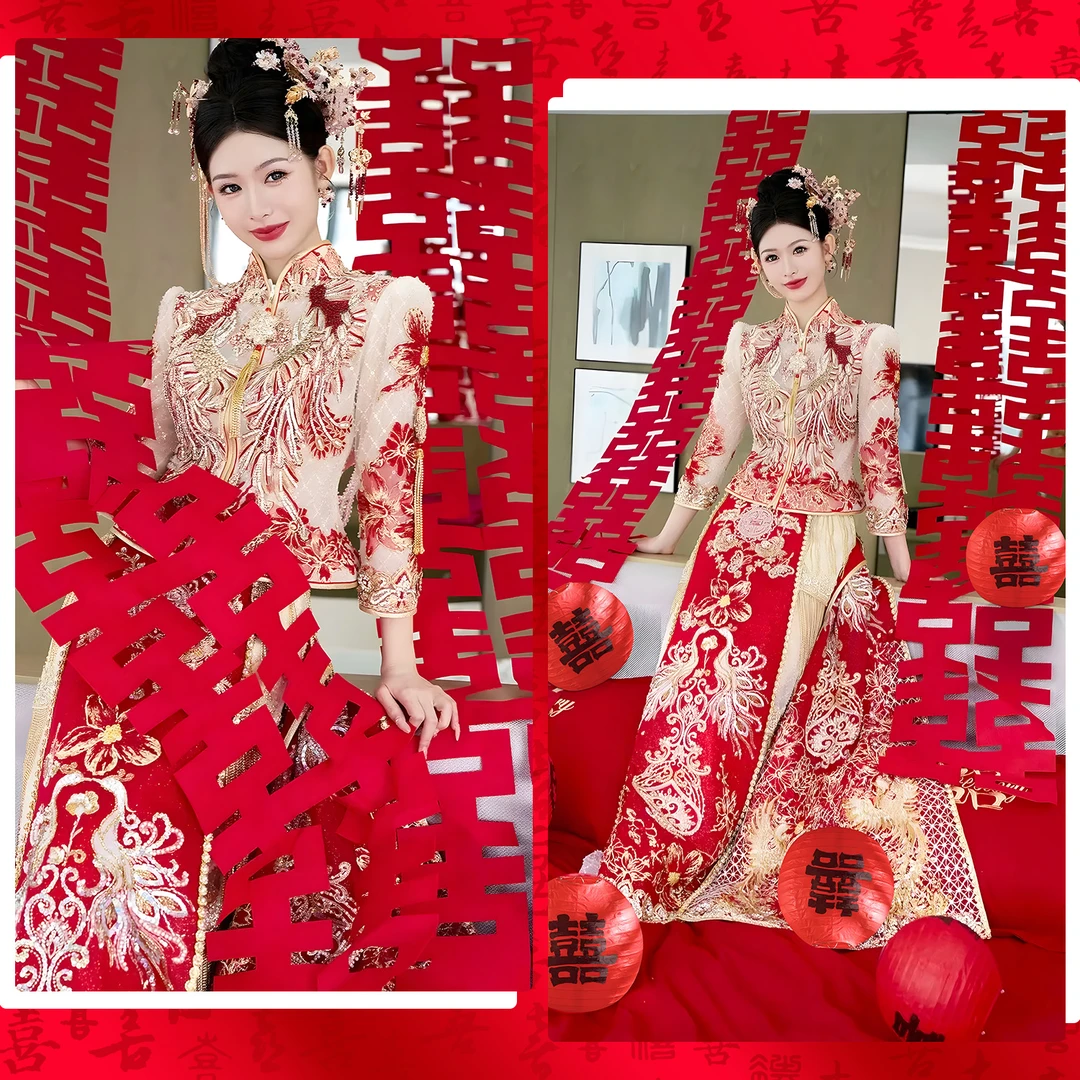 接亲游戏晨袍结婚拍照道具婚礼创意婚房布置灯笼伴娘对联喜字拍摄