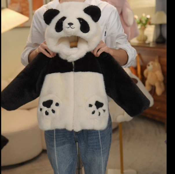 zb反季冬款提前购设计师高定走秀款熊猫花花可爱帅气保暖草草外套