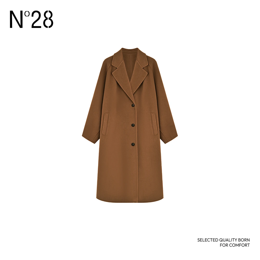 【小小莎专属】N°28毛呢外套女秋冬新款气质时尚双面呢大衣8A51D607