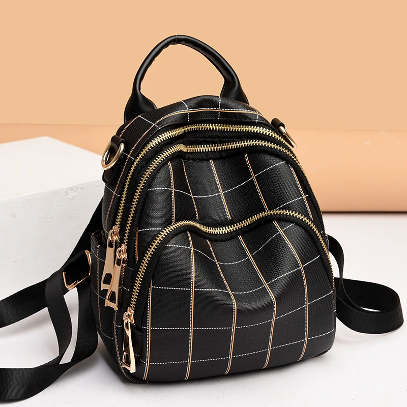 休闲时尚百搭简约妈妈包韩版真皮牛皮双肩包包潮流大气大容量背包