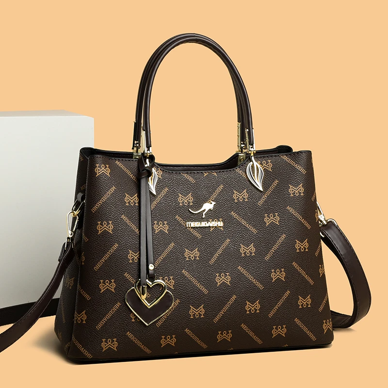 爆款正品时尚休闲简约单肩包百搭真皮妈妈包潮流斜挎包韩版手提包