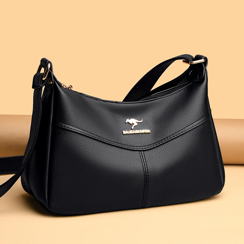 专柜正品女包2025爆款软皮多层百搭单肩斜挎包大容量中老年妈妈包