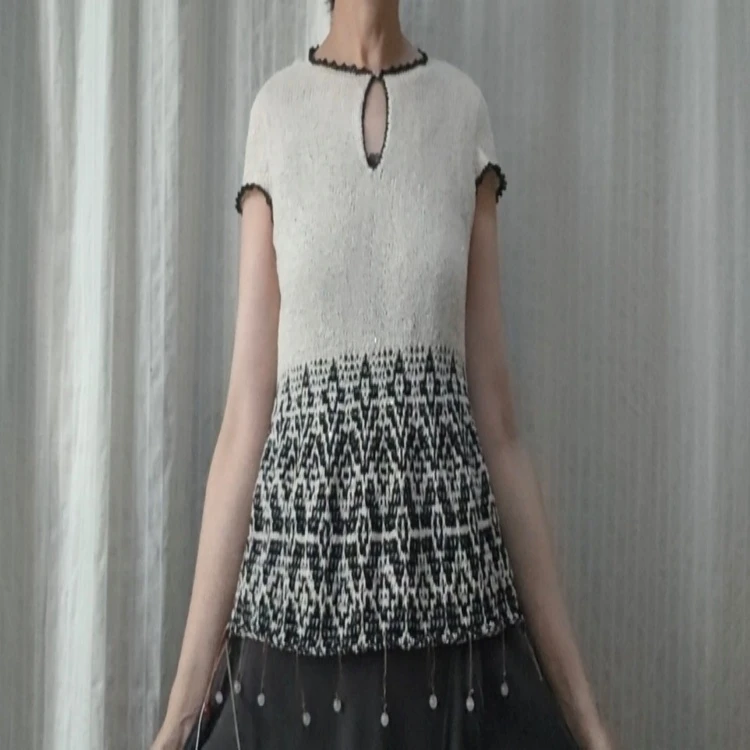 育克，下摆花型棒针马赛克教程2024