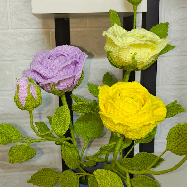 百变玫瑰花手钩花视频教程