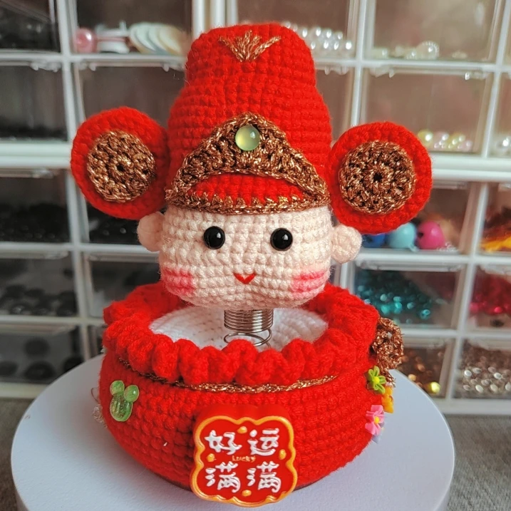 双面财神摇摇乐钩织教程