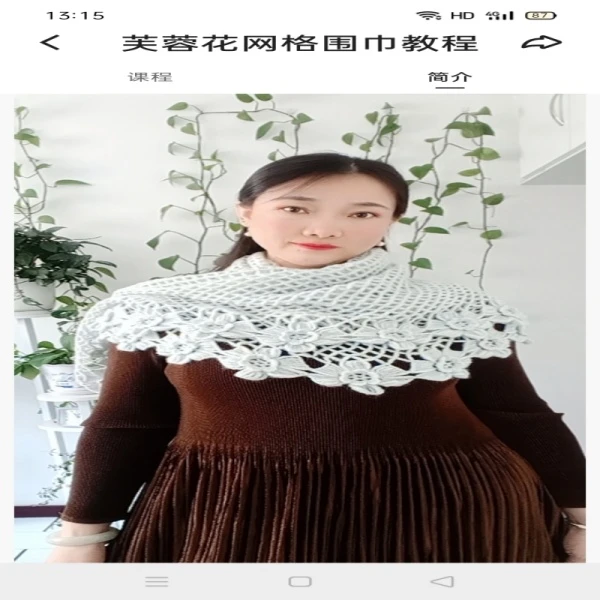 网格芙蓉花披肩教程