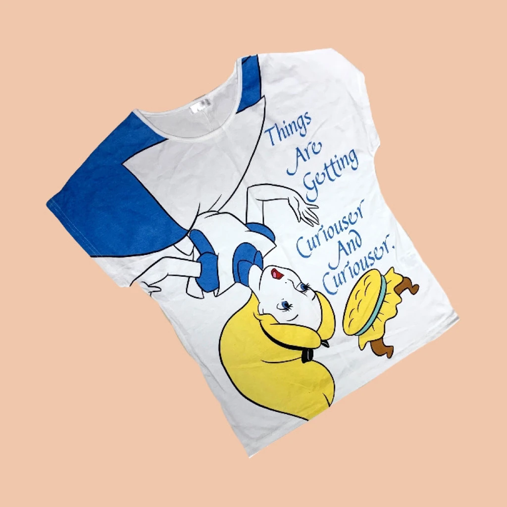 【瑕疵品】迪家亲子纯棉摔倒白雪公主短袖T恤