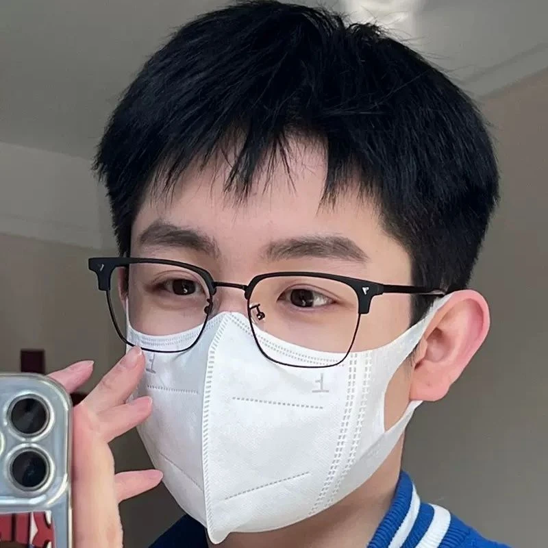 斯文半框眼镜男款潮近视理工男痞帅眼镜框眼睛潮牌女防蓝光平光镜