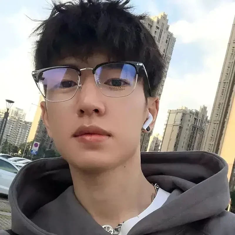 高颜值时尚黑银奢华黑金近视眼镜斯文败类理工男痞帅框防蓝光平光
