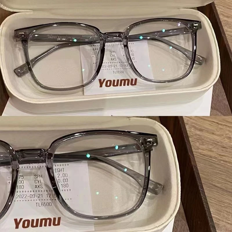 早八素颜⭐高冷冷茶色温柔时尚可配不同度数近视眼镜防蓝光平光镜