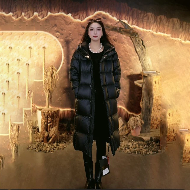 C黑金保暖羽绒服长款【明星版本5.0】连帽加厚保暖冬季外套 C
