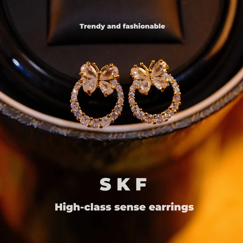 铜合金耳饰 XIAOHUD气质高级感耳钉小香风精致耳钉F2000