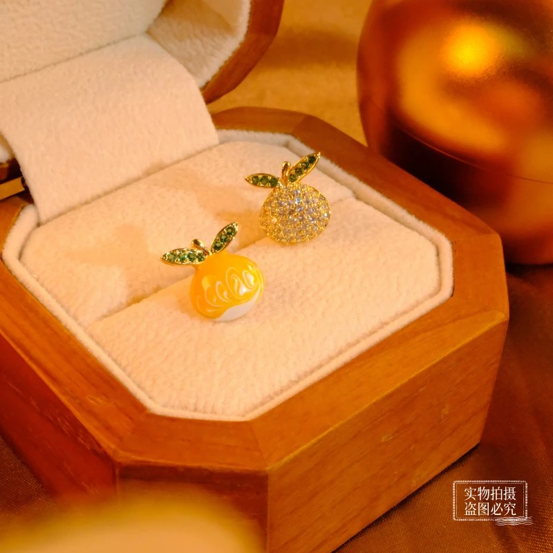 铜合金耳饰 新款时尚小清新气质款耳环不对称百搭新款F1433