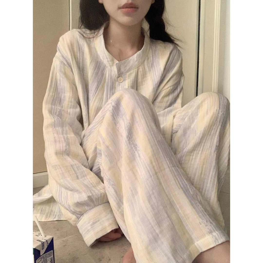 睡衣女夏季棉2024年新款短袖长裤三件套装公主居家服风夏天学生