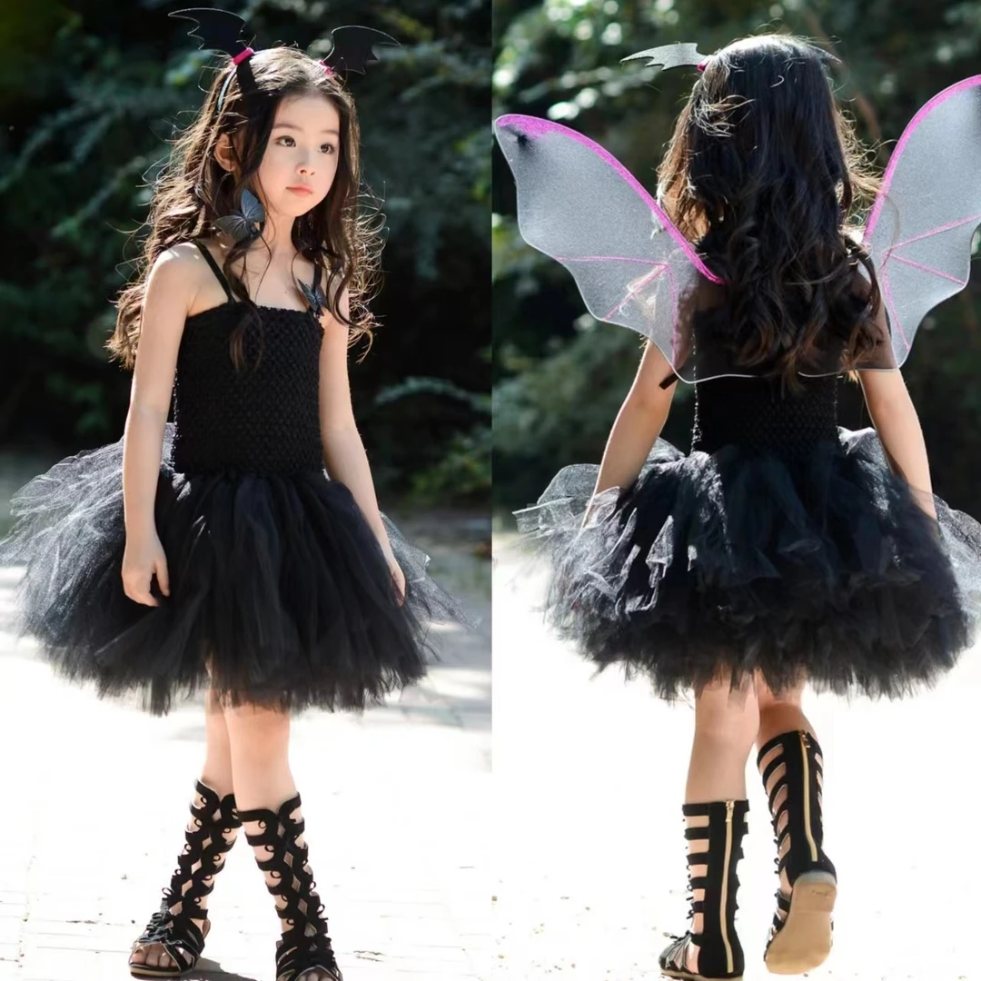 女黑色晚礼服万圣节公主裙t台模特主持走秀钢琴环保时装秀演出服