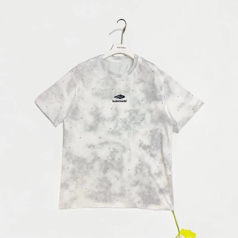 休闲迷彩印花圆领扎染满印男女时尚夏季半袖经典高考毕业季户外