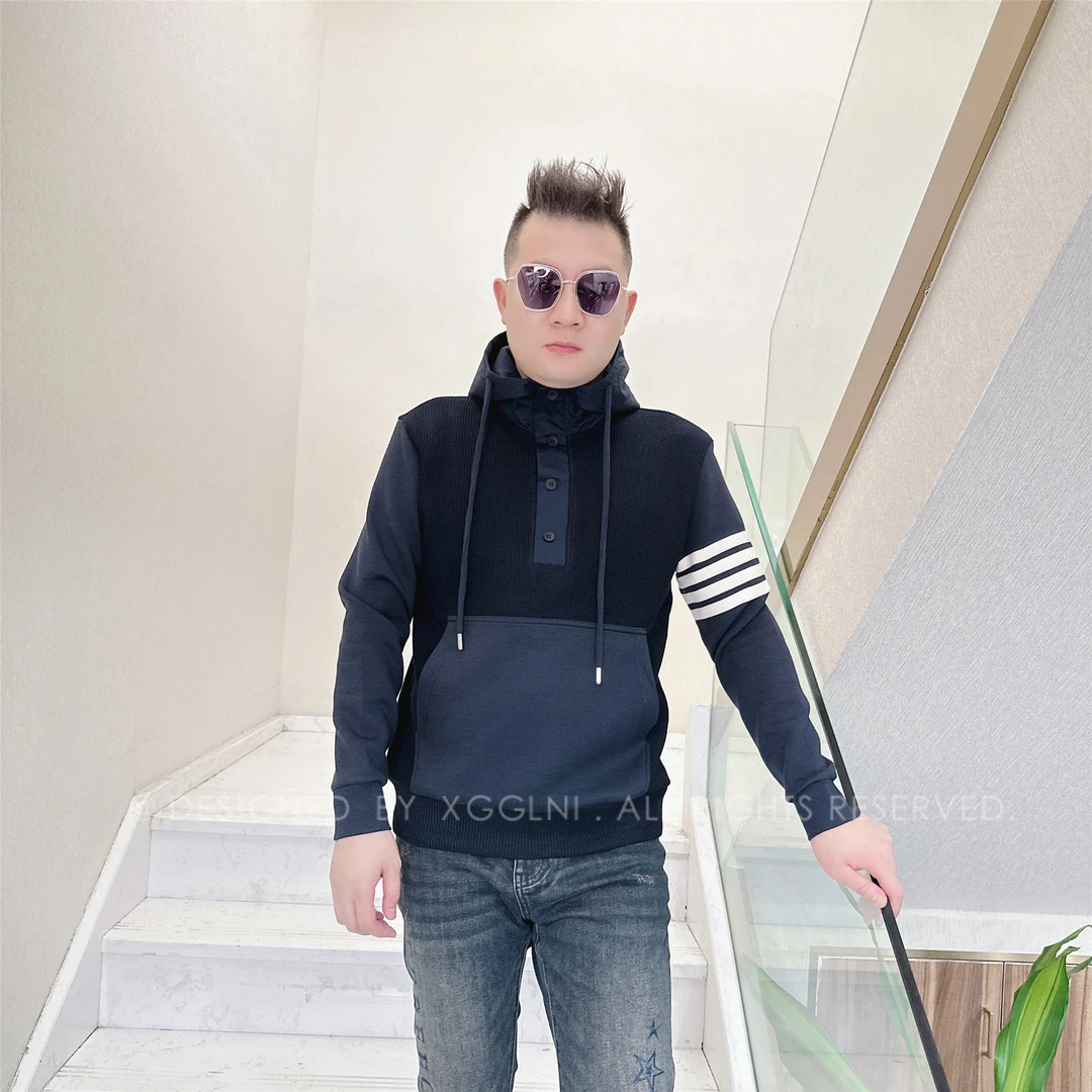 秋冬款SYSR左臂四条臂环轻奢高端男装高档连帽男士潮牌卫衣长袖