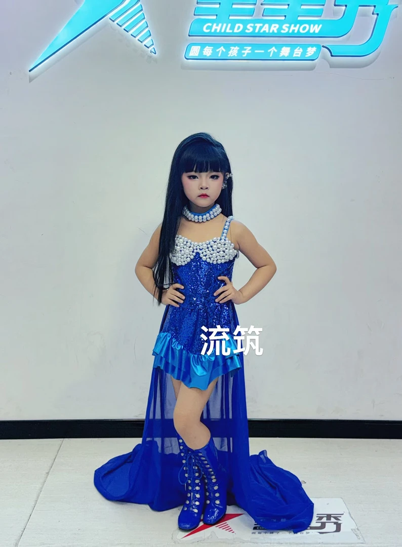 出售流筑精品女童人鱼姬鱼尾裙美人鱼连衣裙亮片公主礼服走秀潮服