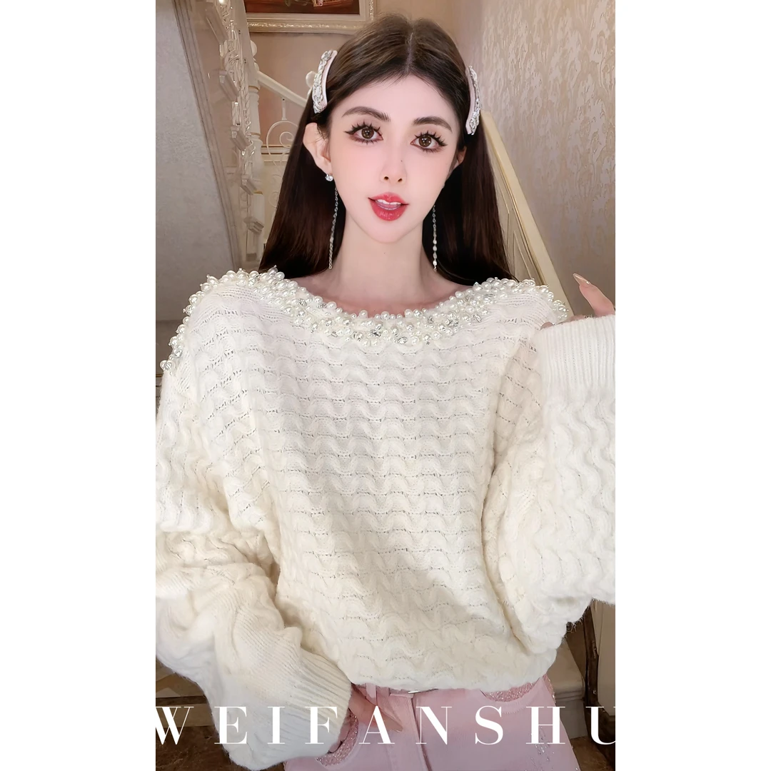 WEIFANSHU/魏凡舒【焦糖布丁】秋冬新款宽松显瘦毛衣甜美小个子毛衣