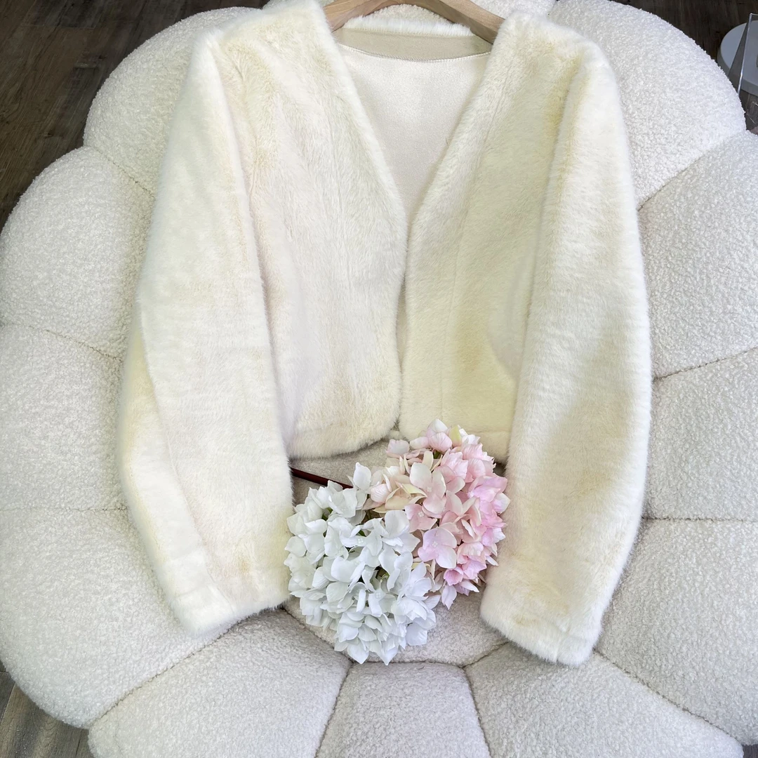 A470 2024时尚休闲轻奢品质短款外套百搭G2363款米兰貂