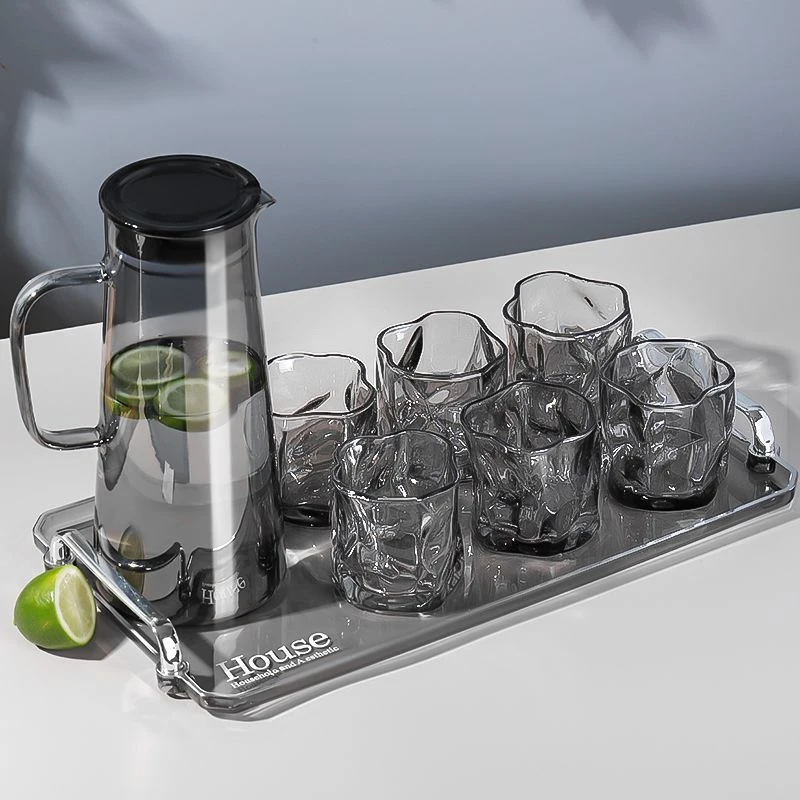 北欧风耐高温高硼硅玻璃冷水壶杯子喝水杯家用水具套装茶水分离