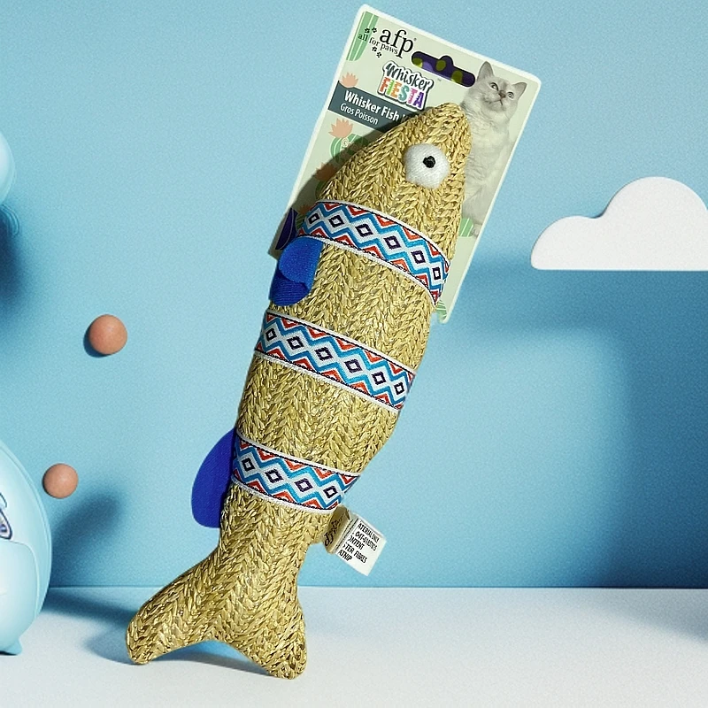 AFP Whisker Fish Kicker 草编系列 自嗨解闷猫薄荷 磨牙耐咬