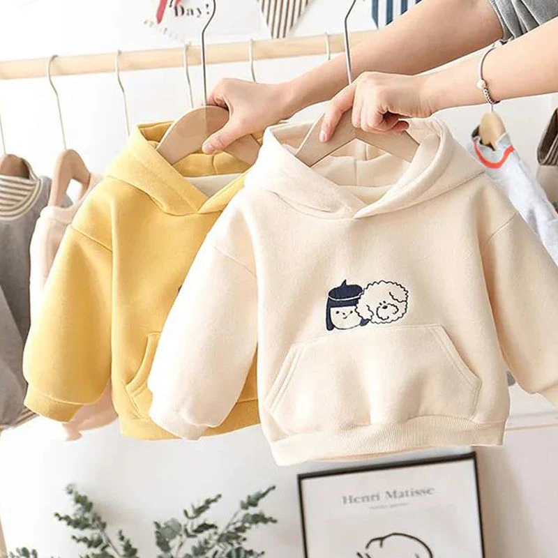 【森林】童装2024秋冬冬男女童加绒加厚连帽卫衣宝宝外套婴幼儿小