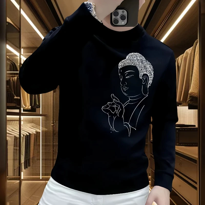 个性潮流重磅圆领卫衣痞帅街头宽松休闲秋季印花时尚男士潮流卫衣