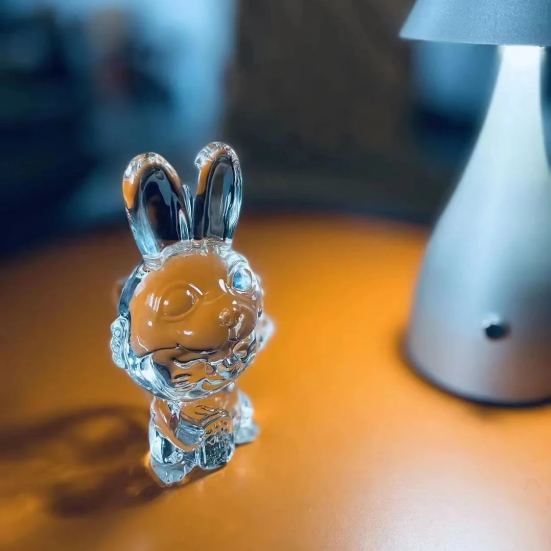 创意设计水晶玻璃兔子摆件居家装饰送礼招财兔送礼礼品茶道摆件