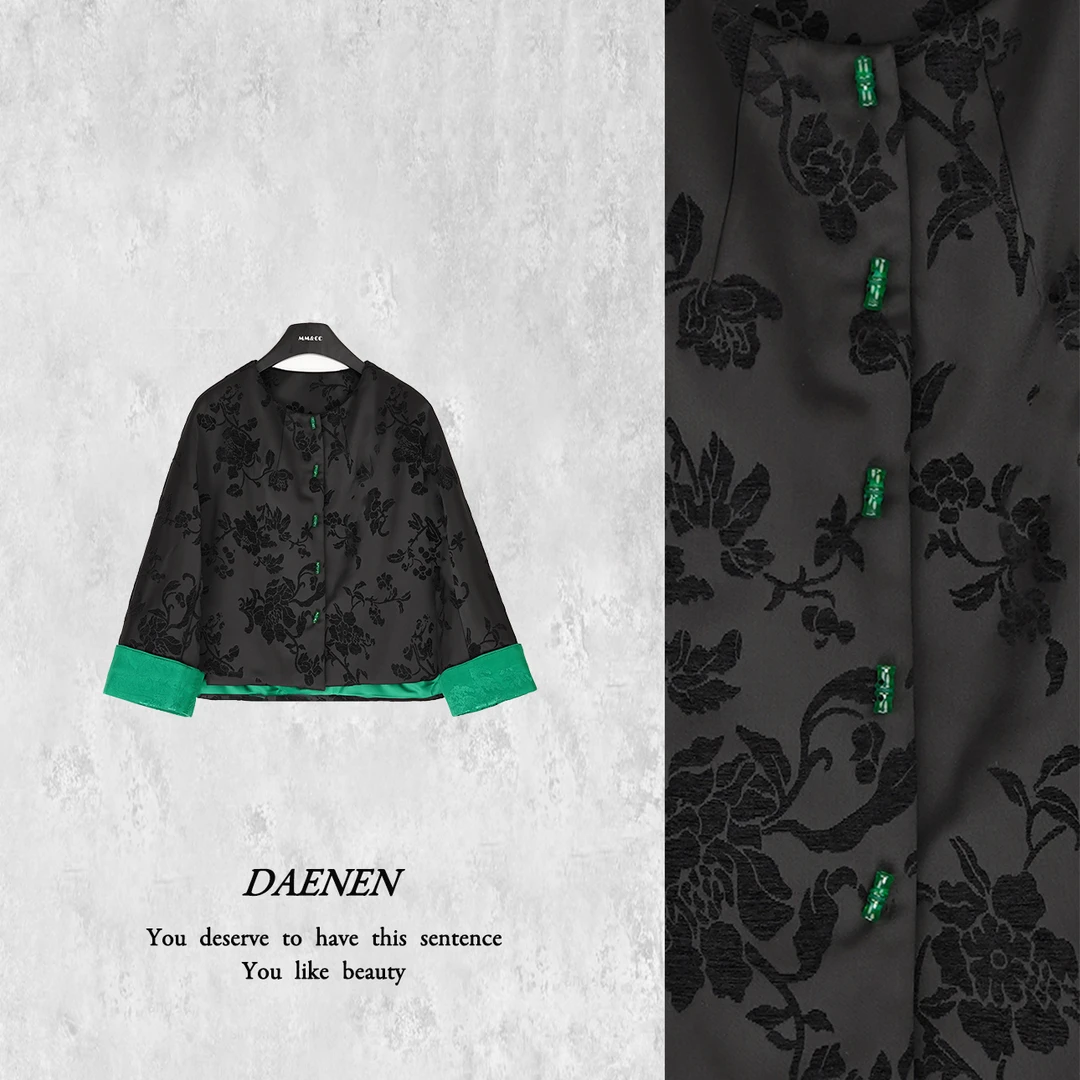 仫赐【京洛】新中式唐装盘扣老钱风外套2024棉服盘扣上衣MCFMF1110