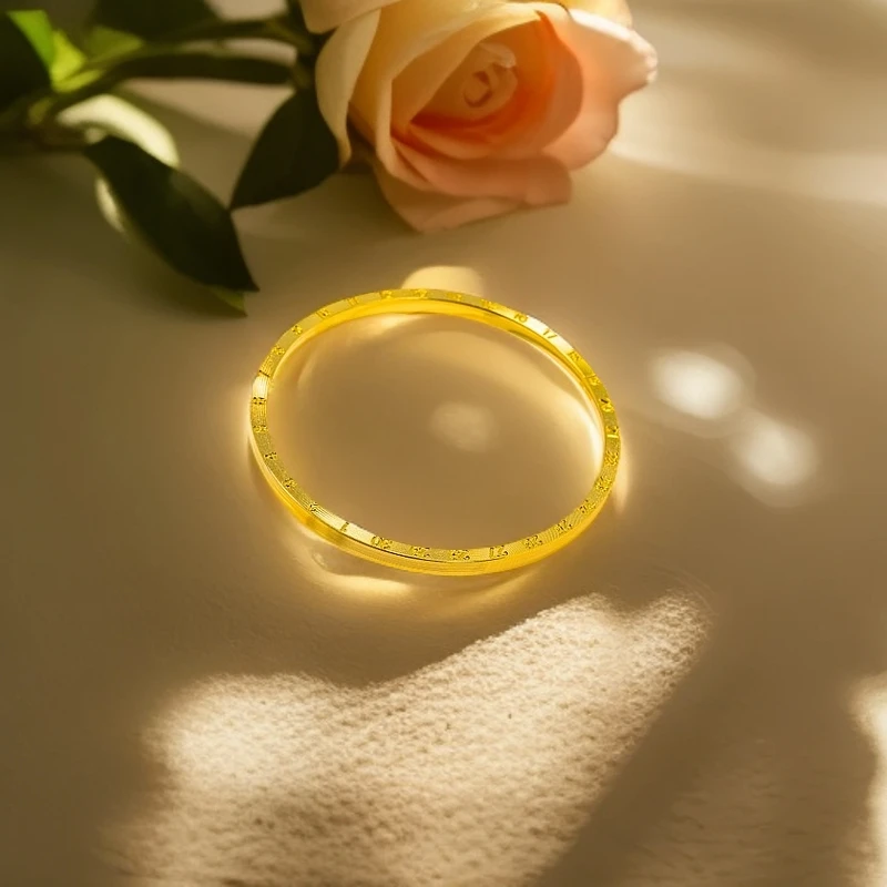 足银手镯 520年轮爱心手镯