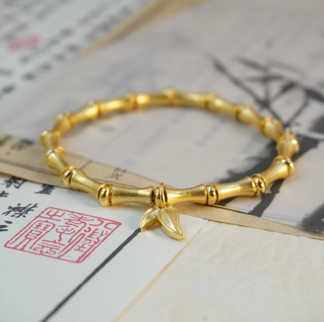 足银手链  气质时尚轻奢 弹力款  竹节手链