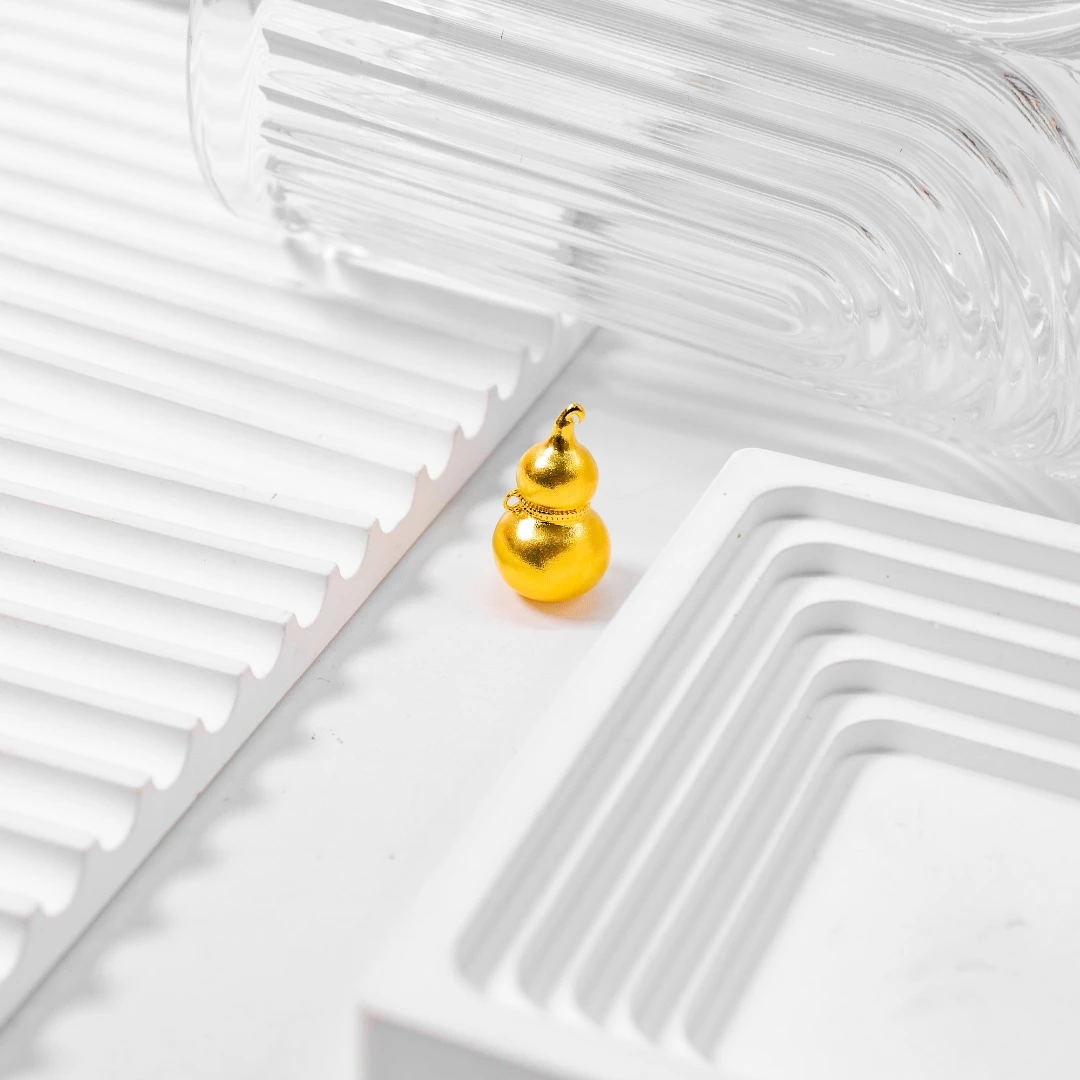 吊坠足银 时尚百搭经典福禄 实心葫芦吊坠 约18g磨砂挂坠