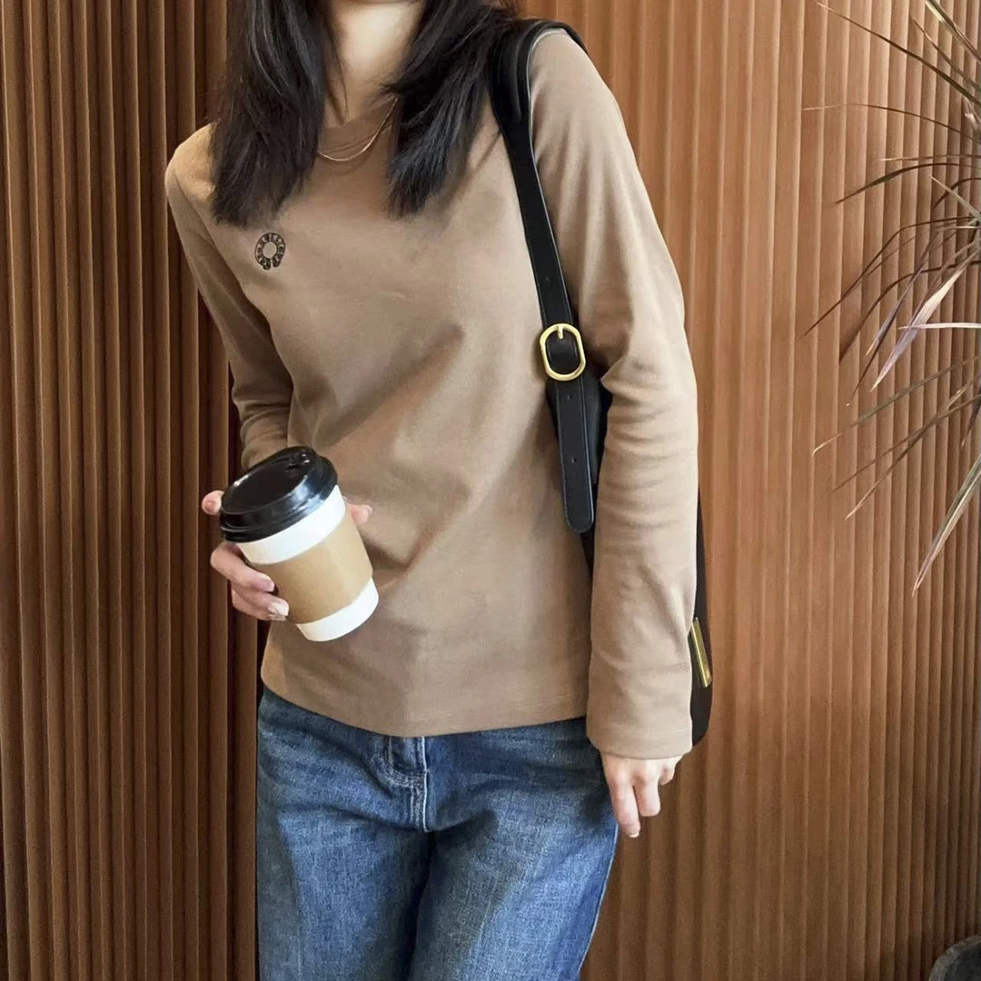 【燕子优选】饼干T 百搭简约时尚休闲经典刺绣磨毛显瘦T恤4653sy