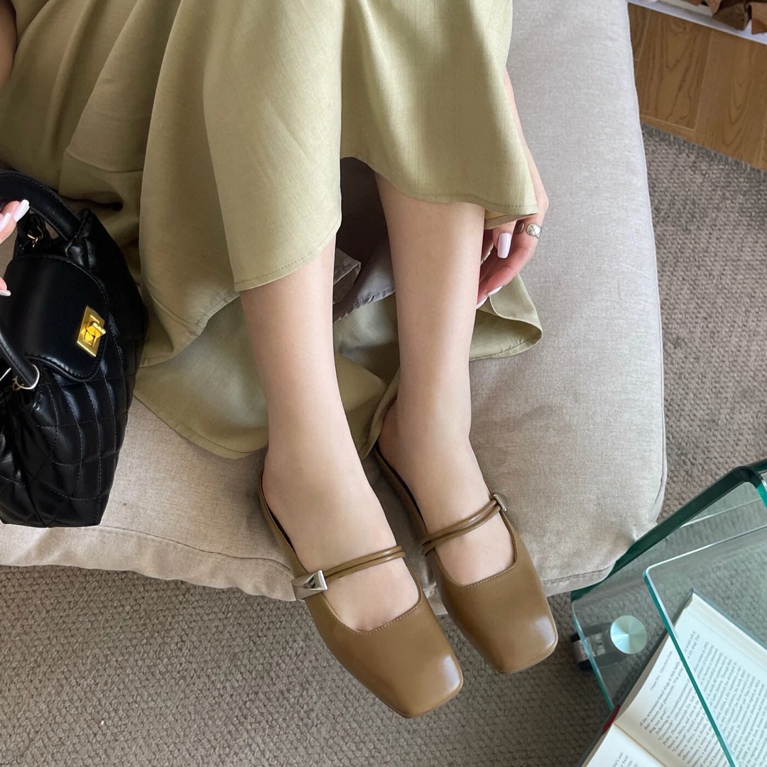百搭玛丽珍仙女风法式浅口复古低跟温柔春季时尚包头夏季平底女鞋