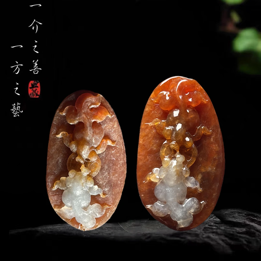 【已结缘】合一堂翡翠工作室定制展示：糯冰冰红《金玉满堂》毛货定制