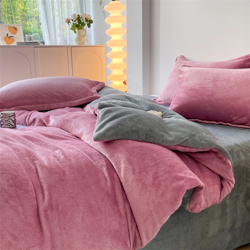 珊瑚绒双人被套单件冬天加绒双面绒加厚保暖单人1.5米法兰绒被罩