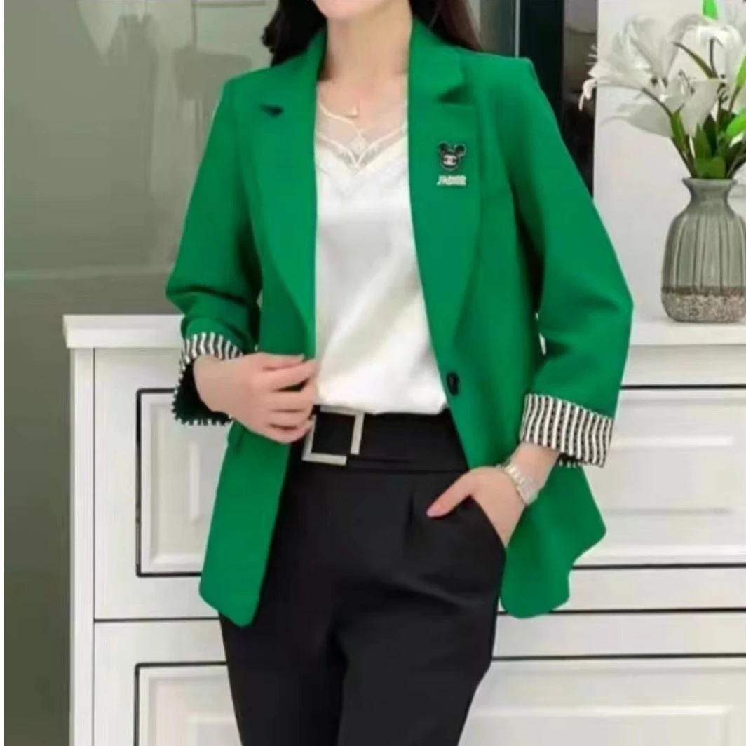 1518早秋新款女装时尚洋气西装外套百搭显瘦小西服 衣长62