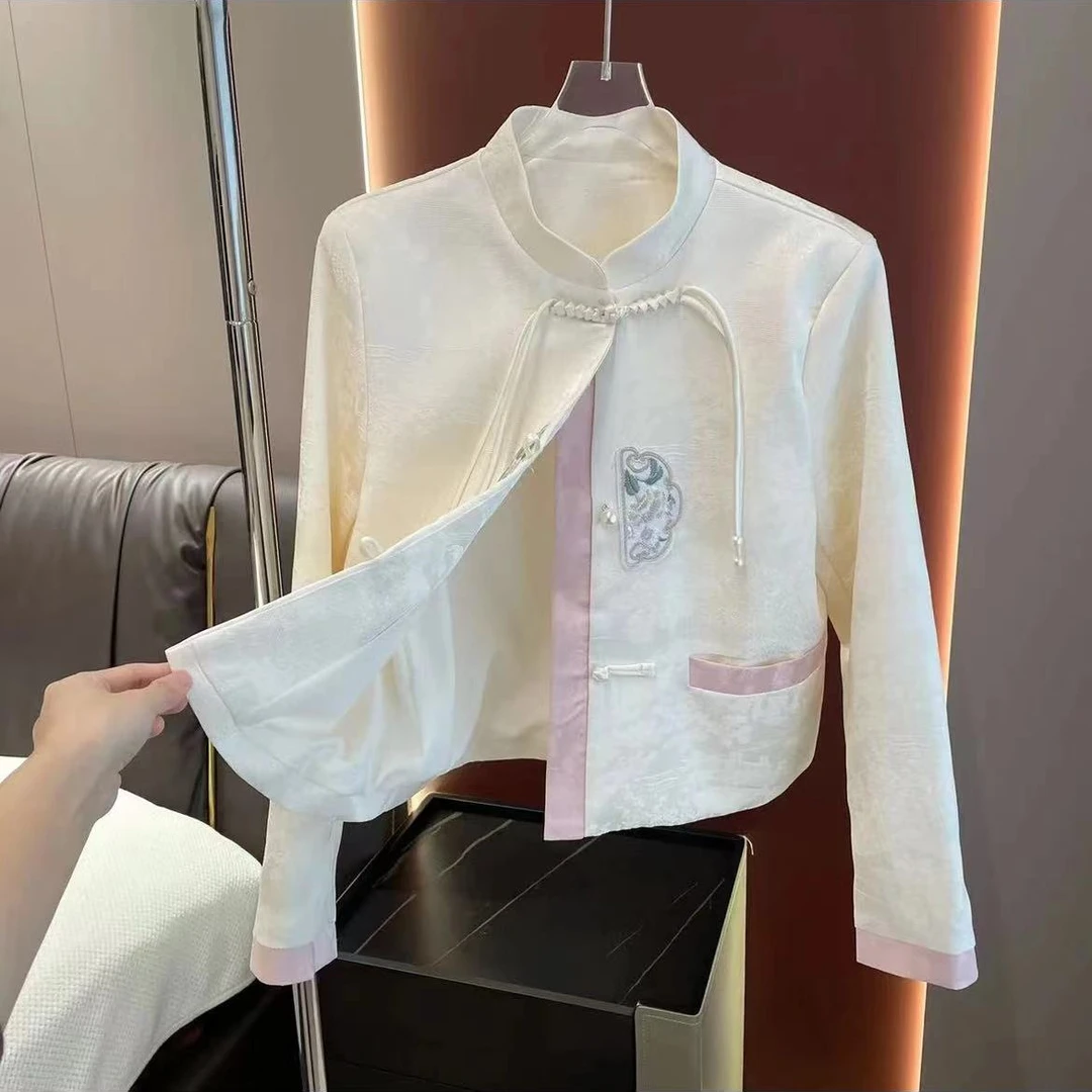 2025春秋复古新中式盘扣短外套女国风气质设计感洋气上衣8816长53
