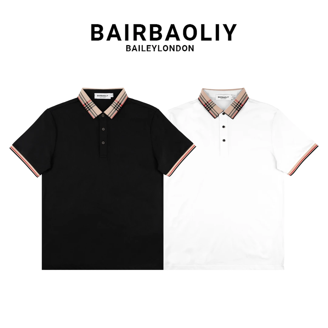 BAIRBAOLIY夏季时尚男士撞色休闲百搭透气短袖polo衫商务经典修身