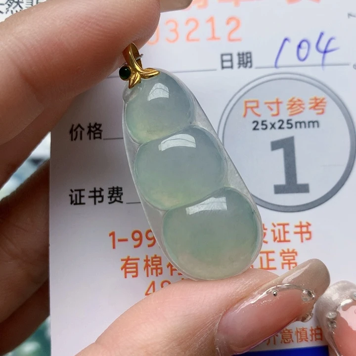 翡翠颈饰18K金镶嵌芬*豆子